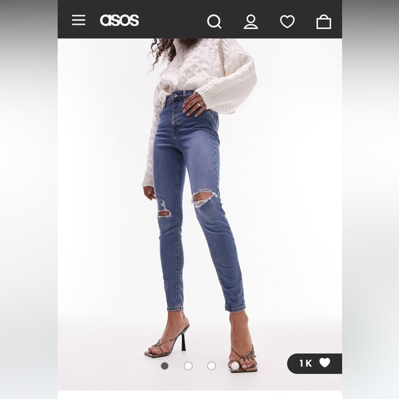 Tall TopShop Ripped Jamie jeans - Picture 3 of 3